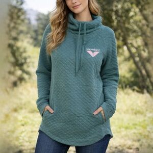 NWT Techstyles Snowbird Quilted Funnel Neck Pullover Sweatshirt Sz S/M 💛